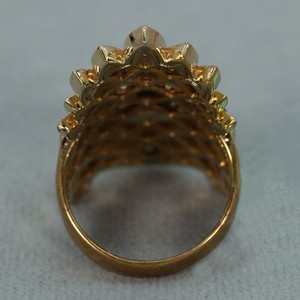 Bague en or jaune 14 carats Hip Hop, bague en diamant de luxe pour les soirées, bague en diamant de luxe - Product Image 4