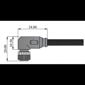 Ángulo hembra de código M8, 90 grados, 3 pines, 3x0,34 Mm2, blindaje de PVC, negro, IP68, aleación de cobre nominal, contactos, carcasa de TPU - Product Image 3