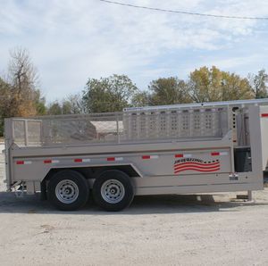 Best 14' Gooseneck Dump <b>Trailer</b> with 2' Expanded Metal Side Top Components Gear and Motor As Featured in Photogallery - Product Image 3