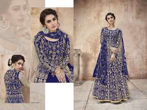 Costume Anarkali moderne en tissu filet, motif évasé élégant, tissu doux, vêtements ethniques pour femmes, pour tous les jours et les fêtes - Product Image 6