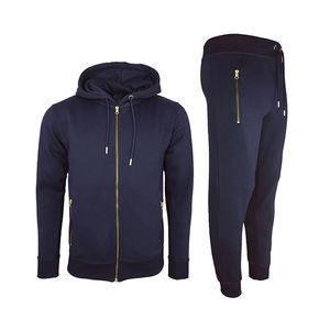 Chándal con capucha de lana y cremallera completa ligero personalizado para hombre, pantalones de chándal con cremallera para correr de talla grande para deportes de gimnasio - Product Image 3