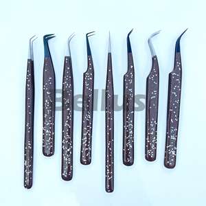 Vente en gros de pinces à cils volumineuses à pointe en fibre, extension de faux cils à 90 degrés, outils de préhension avec logo personnalisé - Product Image 2