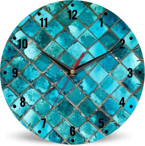 Blue Gold Mosaic Quartz <b>Wall</b> <b>Clock</b> Non-Ticking Silent Battery Operated 10 Inch <b>Living</b> <b>Room</b> Kitchen <b>Clock</b> - Product Image 5