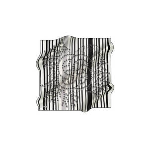 Black and White Striped Cotton Handkerchief Scarf - Product Image 1