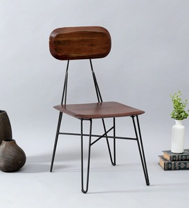 Silla de comedor de hierro negro de estilo antiguo moderna, plegable para el hogar, oficina, hoteles, banquetes, bodas, bares, gimnasios, cocina, parque, apartamento - Product Image 3