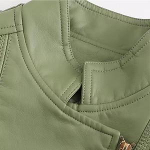 Blouson en cuir zippé pour femme Manteau de moto en faux PU pour motards - Product Image 4