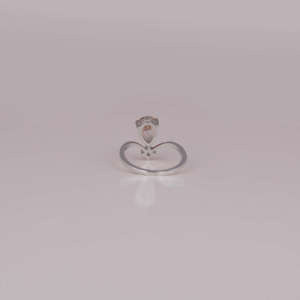 Pink Pear and Round Cut Custom 18KT <b>Solid</b> White Gold Engagement Ring Lab Grown Diamond Gold Plated and Certified Ring - Product Image 3