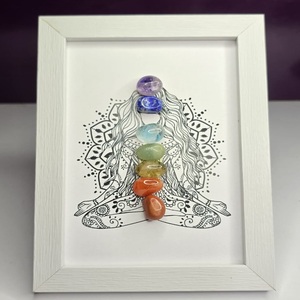 Cristales Artesanía Curación Decoración de pared y meditación Piedra natural Siete Chakra caída Piedra Cristales Imagen Pared Fama - Product Image 3