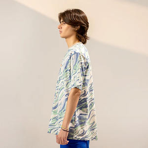 Camisetas de gran tamaño impresas mármol digital algodón 260 GSM hombres proveedores al por mayor con logotipo personalizado para la venta en todos los tamaños - Product Image 2