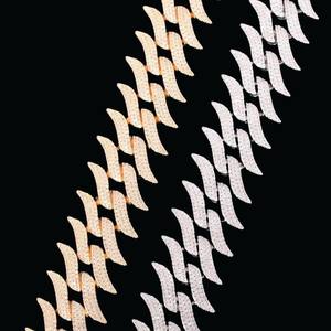 Collar de cadena cubana de Hip Hop chapado en oro de plata de ley con estilo duradero con moissanita para certificado para ropa de calle diaria - Product Image 1