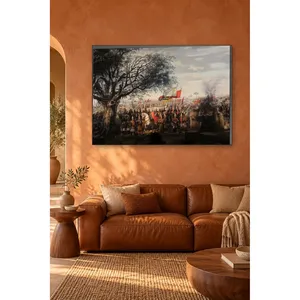 Impression sur toile de l'armée ottomane de Fida avec drapeaux sous le grand arbre - Product Image 3