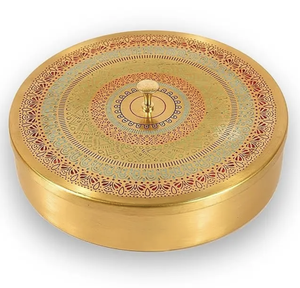 Masala dabba กล่องเครื่องเทศทองเหลืองทองแดงทองเหลืองกล่องเครื่องเทศโลหะ - Product Image 1