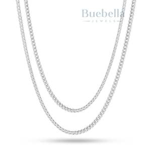 Hip Hop 925 Plata 14K Chapado en oro Cadena cubana Collar de 3mm de ancho VVS Moissanite Venta caliente Collar de cadena cubana - Product Image 4