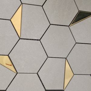 กระเบื้องโมเสคเคลือบด้านสำหรับผนังล็อบบี้และแผนกต้อนรับ StyleSealedInStoneHexagone73mmFullbody โรงแรมและร้านอาหารมีผนังโดดเด่น - Product Image 1