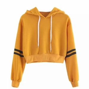 Winter <b>Women's</b> Cropped Hoodie Warm Fleece Fashion Pullover Trendy Casual Streetwear Sweatshirt for Cold <b>Weather</b> - Product Image 1