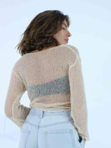 เสื้อผ้าไหมพรมถักสำหรับผู้หญิงเสื้อผ้าบาหลีสี100% ผ้าเรยอนถักแบบกำหนดเอง KN001-004RK-1 - Product Image 4