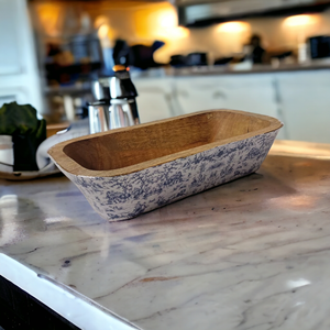 Tazón de vela pequeño ecológico natural 100% tallado a mano artesanal con impresión Toile suministro a granel de contenedor exclusivo de madera de mango - Product Image 3