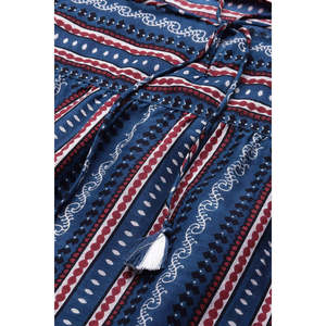 เสื้อลำลองผ้าฝ้ายพิมพ์ลายครามสำหรับผู้หญิงสำหรับใส่พักผ่อน - Product Image 4