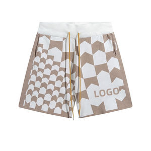 2024 โลโก้ที่กําหนดเองฤดูร้อนถักกางเกงขาสั้นกางเกงขาสั้นสบายสําหรับชายผ้าฝ้าย 100% กางเกงขาสั้นพิมพ์แบบกําหนดเอง - Product Image 3