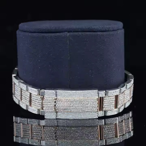 Montre-bracelet pour homme en acier inoxydable Halo Signature, quartz, diamant moissanite, brillance, cadran en cristal de saphir de 5 mm, luxe, plongeur - Product Image 2