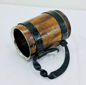 Vintage Imitative Wood Beer <b>Mug</b> Medieval Retro Viking Stainless Steel Coffee Cup Stein Tankard 17oz/<b>500ML</b> Cup <b>Mug</b> Unique Gift - Product Image 5