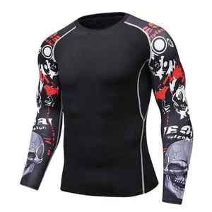 2025 personalizado al por mayor de manga larga logotipo sublimado impreso Spandex Rashguard con protección solar Diseña tu propio equipo MMA venta - Product Image 3