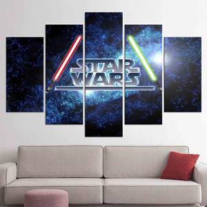 Arte en Lienzo de Star Wars: Decoración de Películas, Impresión para Habitación de Niños, Juego de 5 Lienzos Variados - Product Image 1