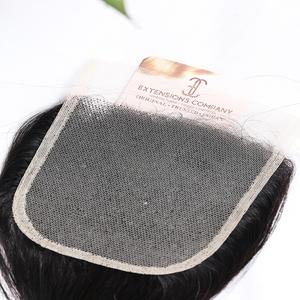 Extensions de cheveux indiens bruts de temple au prix de gros avec fermeture de dentelle frontale transparente avec nouage fin - Product Image 1