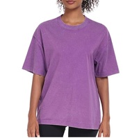 T-shirt vintage surdimensionné à épaules tombantes en coton 100% lourd, lavage à l'acide, coupe ample et allongée, t-shirts pour femmes grandes tailles