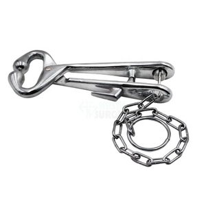 Pince à anneau nasal pour bétail en acier inoxydable chirurgical Hasni avec longue chaîne, haute qualité, certifiée CE - Product Image 1