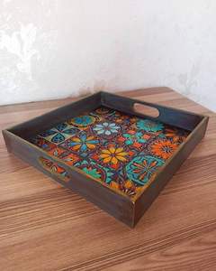 ถาดเสิร์ฟไม้ Meena สุดหรู เป็นมิตรกับสิ่งแวดล้อม งานแฮนด์เมดจากอินเดีย ตกแต่งได้ตามต้องการ เหมาะสำหรับโรงแรม ขายดี - Product Image 5