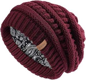 Bonnets en laine d'hiver de luxe personnalisés pour femmes, bonnets en cachemire chauds, lettres P brodées, logo personnalisé, emblème métallique - Product Image 2