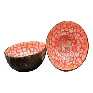 Bol en noix de coco en coquillage poli classique Ensemble de vaisselle durable et écologique Idée cadeau unique Vietnam 2 quantités disponibles - Product Image 1