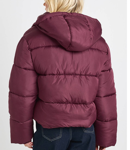 Luxury Winter Fashion Eco Friendly <b>Women</b> Bubble Jacket Removable <b>Hood</b> Front Logo Waterproof Zipper Quilted <b>Coat</b> - Product Image 3