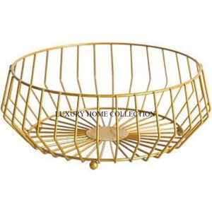 Lightweight and Elegant New Iron Fruits and <b>Bread</b> <b>Basket</b> Ideal Golden Finished for Organizing Fresh Fruits and <b>Bread</b> - Product Image 2
