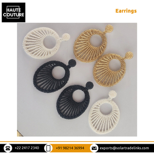 La mejor oferta en ropa de fiesta de noche de 8 cm de largo, forma ovalada hecha a mano con cuentas en anillos de Metal, pendientes para mujeres y niñas a bajo precio - Product Image 5