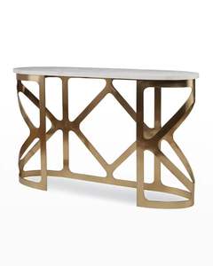 Metal <b>Marble</b> <b>Console</b> <b>Table</b> Glass Top Triple Shelves Modern Industrial Design Custom Size METAL WAVE Durable Easy Clean Home - Product Image 6