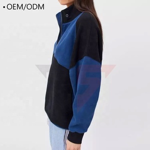 Top venta mejor diseño pulóver dos colores cuarto Zip moda Zip Collar Golf cuarto Zip pulóver para las mujeres - Product Image 6