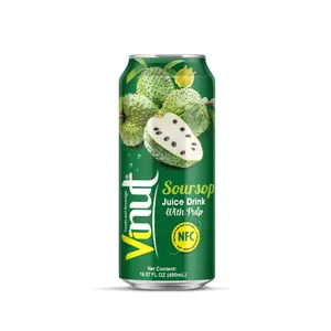 490ml can VINUT Soursop juice drink with pulp 16.57 Fl Oz Soursop juice with Sacs