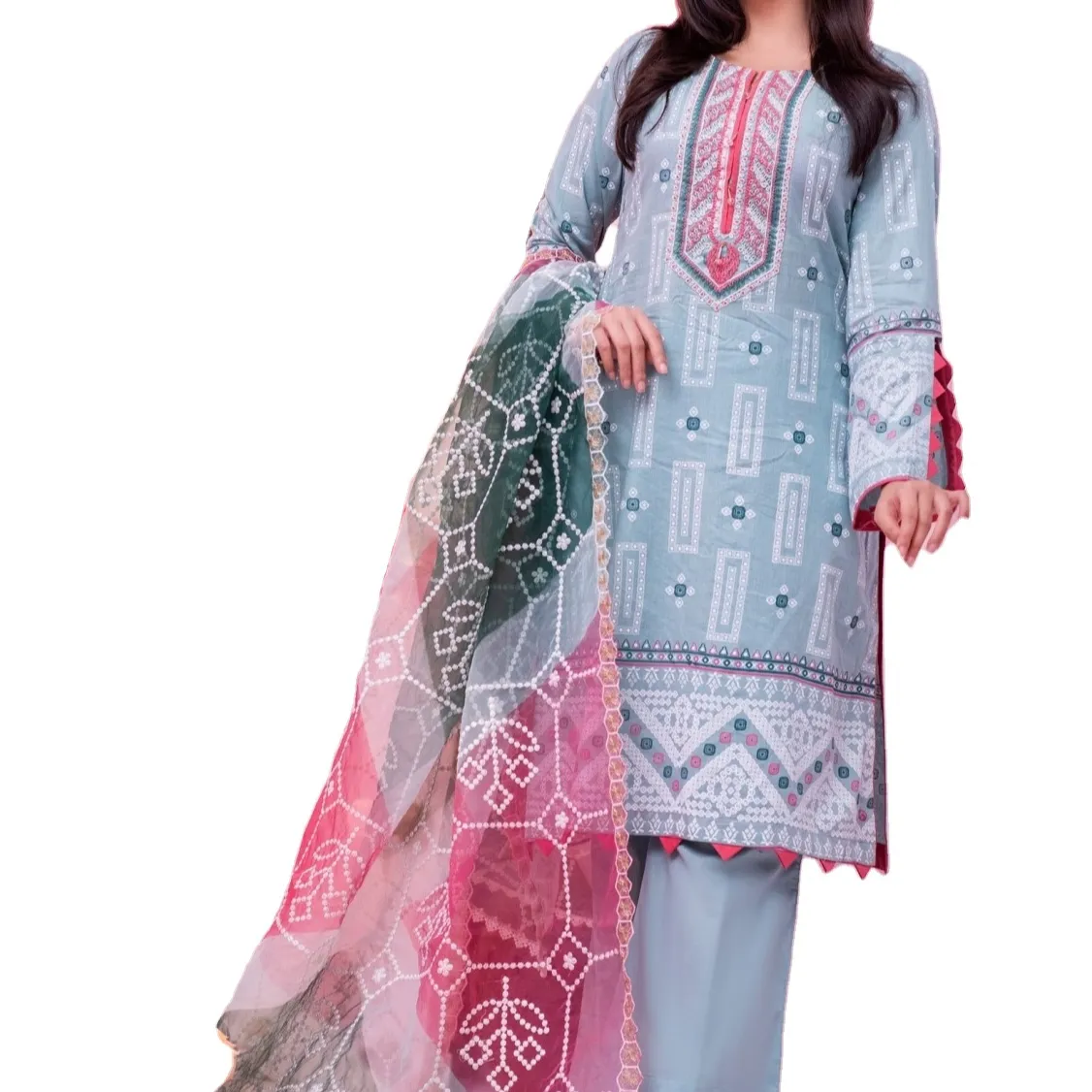 New Fashion Women lawn Suits Summer dress women clothing Pakistani lawn suits Elegance embroidered at Wholesale 2024