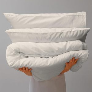Ensemble de housse de couette double 100% coton biologique ivoire <span class=keywords><strong>200x200</strong></span> cm 4 pièces literie double légère et respirante pour un confort complet - Product Image 3
