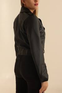 Genuine Leather Women's Casual Biker <b>Jacket</b> with Zipper New Style Breathable for Autumn Season Ladies Coat - Product Image 3