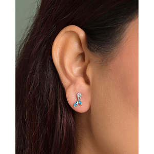 NOVAMART Fine Premium 925 Sterling Silver Drop <b>Earrings</b> for Women & Girls Gold Plated with Diamond Pearl <b>Opal</b> Flower Water Shape - Product Image 4