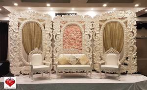 Escenario DE BODA elegante Paredes traseras de fibra Escenario de boda real Marcos de ventana/Panel Top Evento DE BODA Pantallas blancas/Pared de fibra - Product Image 2