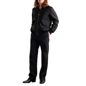 Blouson aviateur pour homme Vêtements d'extérieur décontractés Col côtelé zippé Poignets Ourlet à manches longues Élégant à la mode avec poche à glissière - Product Image 2