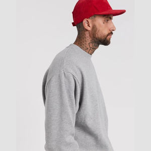 Sweatshirts à capuche surdimensionnés pour hommes personnalisés Sweatshirts à col rond Vintage 100% Cotton Fleece Heavyweight Sweatshirt Drop Plain Hoodies - Product Image 3