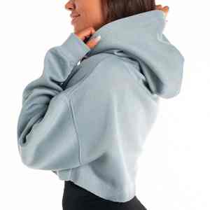 Sudaderas con capucha recortadas para Mujer | Sudadera con capucha de algodón 1005 Drop Shoulder Streetwear | Nueva moda Sudadera con capucha corta de gran tamaño para damas - Product Image 4