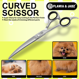 Juego de tijeras de aseo para mascotas veterinarias en forma de animal plateado de 7,5 pulgadas, dientes de espina de pescado de acero inoxidable con 4 tijeras - Product Image 4