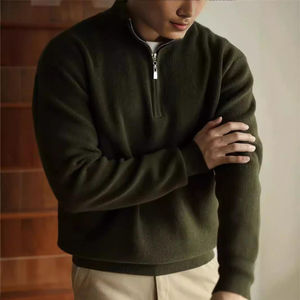 Sweat-shirt à demi-zip pour homme en coton 100% de haute qualité pour l'hiver, avec couleurs et logo personnalisés, service OEM - Product Image 2