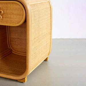 Buffet de luxe au design unique, meuble pour chambre à coucher, buffet de chevet en rotin fabriqué à la main de manière écologique - Product Image 5